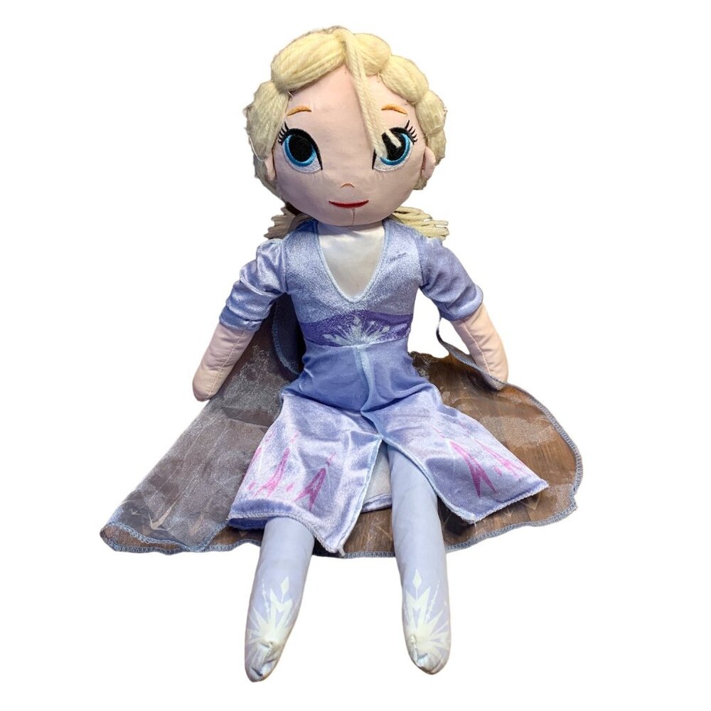 DISNEY Frozen II Elsa Plush Doll 22" Frozen 2 Soft Stuffed Pillow Toy Yarn Hair